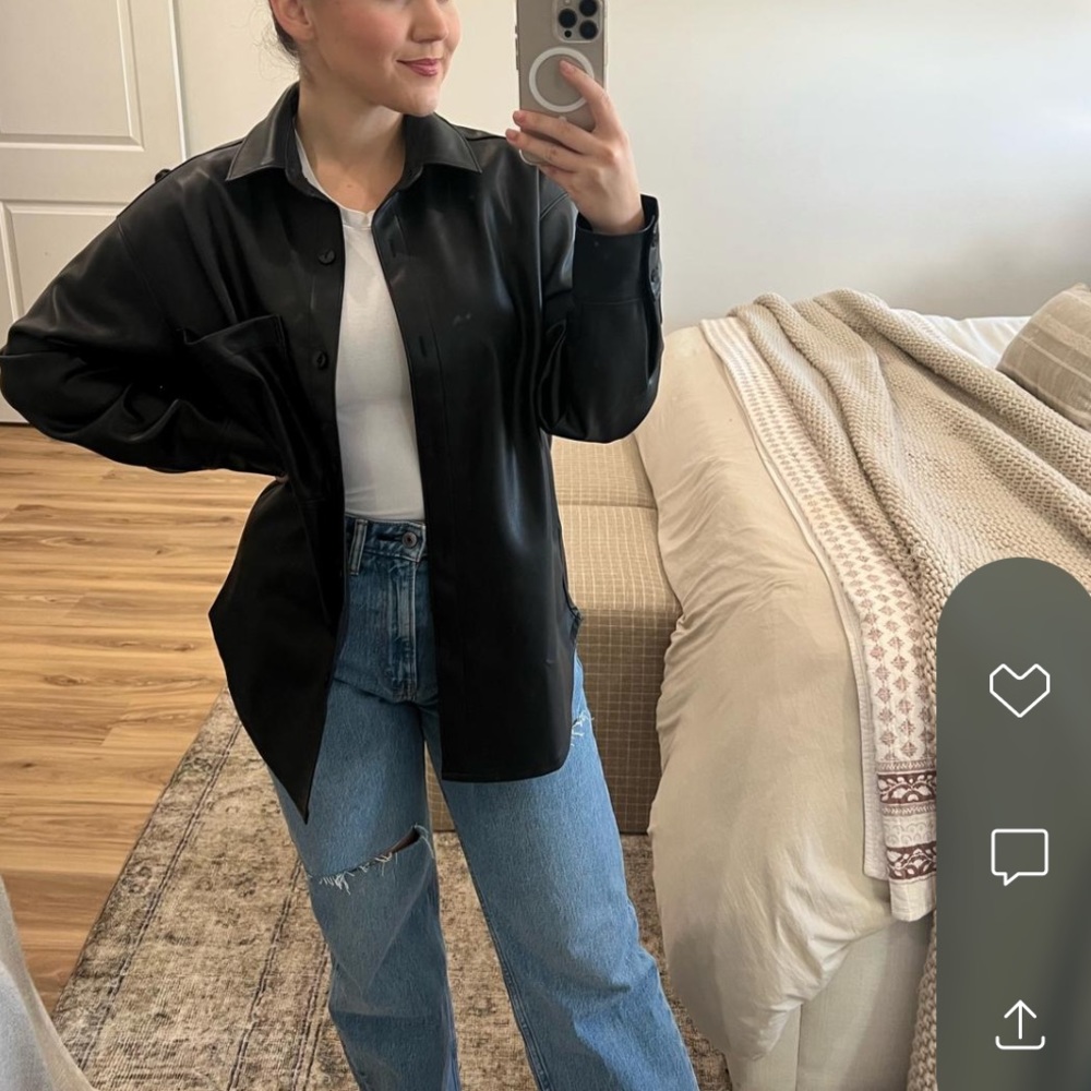 Abercrombie leather shirt jacket